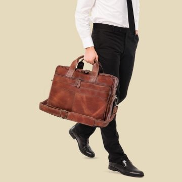 Brown Ziyon Briefcase Bag – Perona