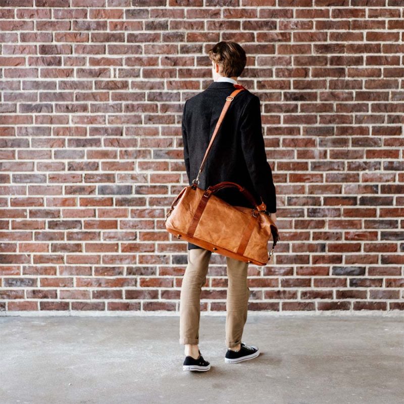 CraftShades 20 Inch brown duffle leather bag - Image 3