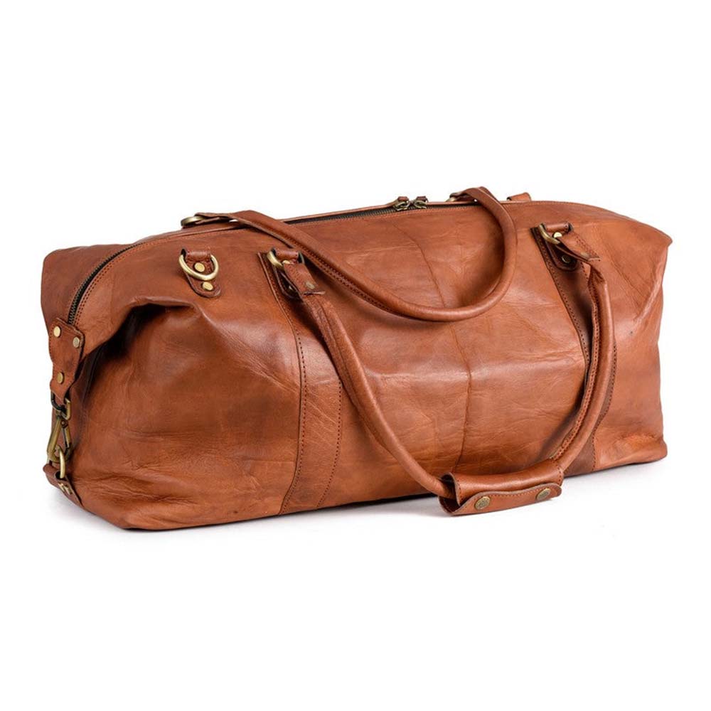 CraftShades 20 Inch brown duffle leather bag