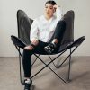 Butterfly Chair black chair Goat leather - Image 7