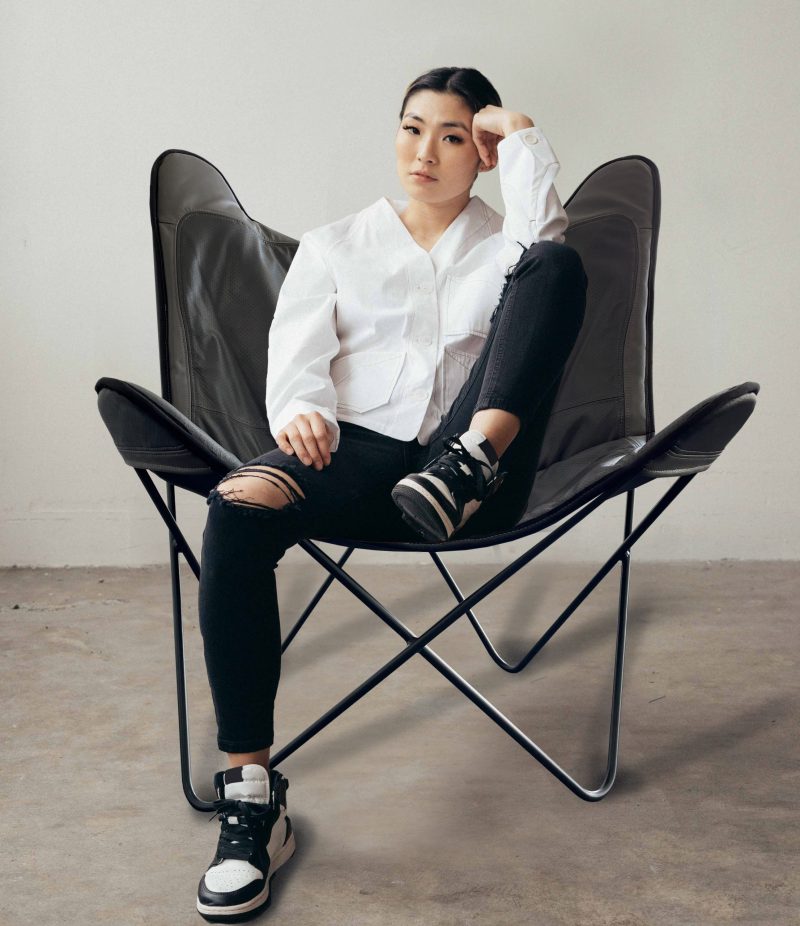 Butterfly Chair black chair Goat leather - Image 7