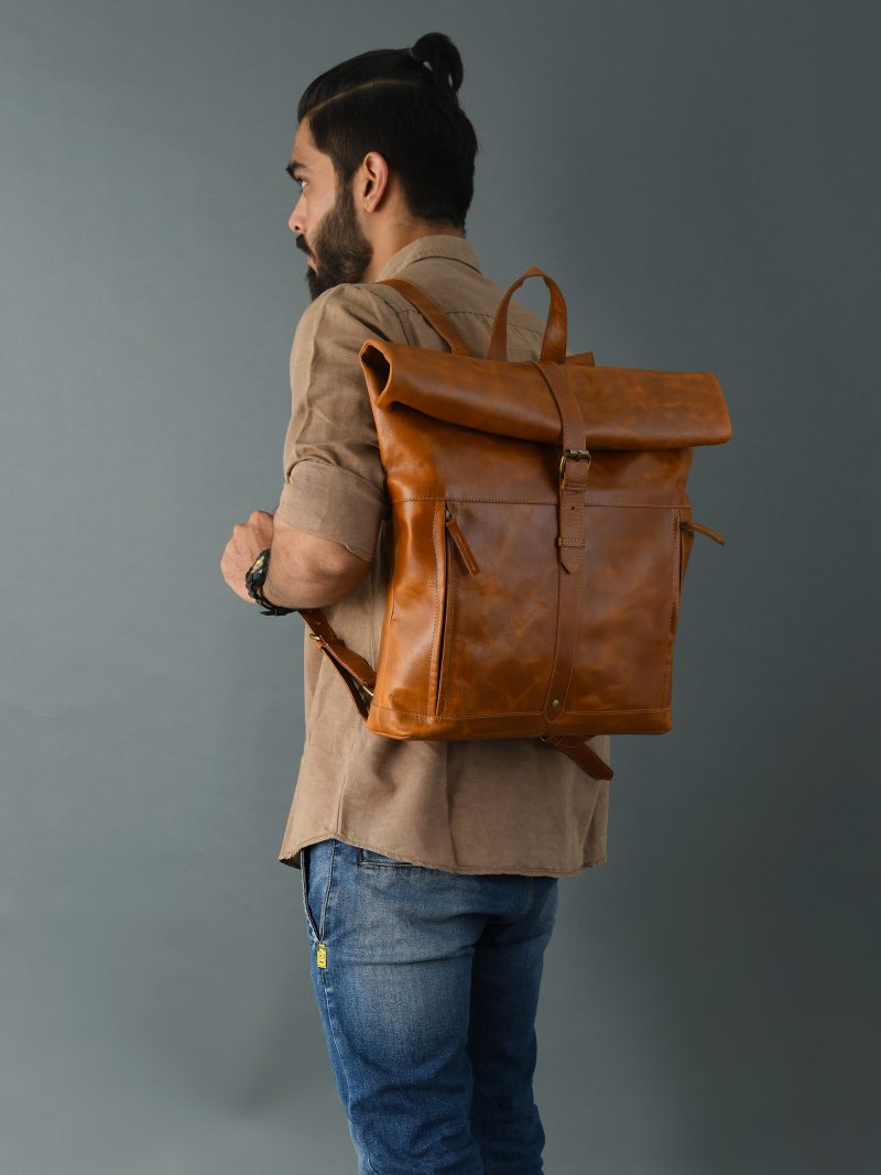CraftShades-13*18 Inch buffalo leather backpack Unisex For Girls And Boys | 100 Genuine Leather - Image 2
