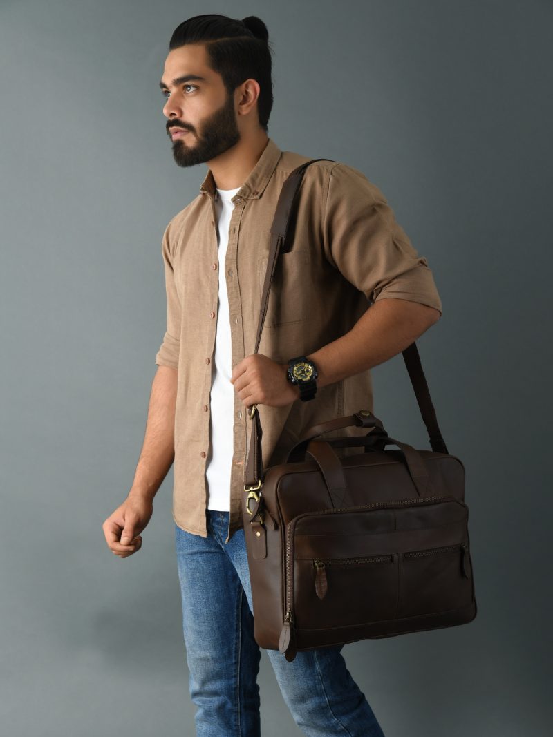 CraftShades buffalo leather Laptop bag - Image 2