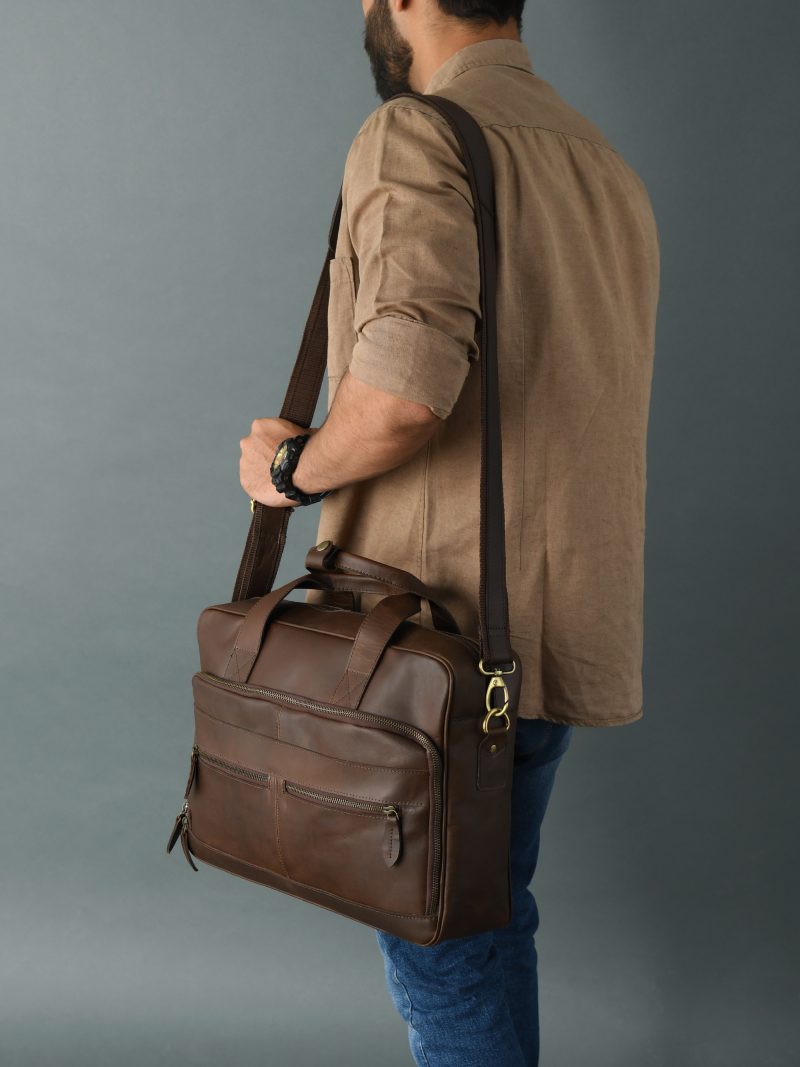 CraftShades buffalo leather Laptop bag - Image 3