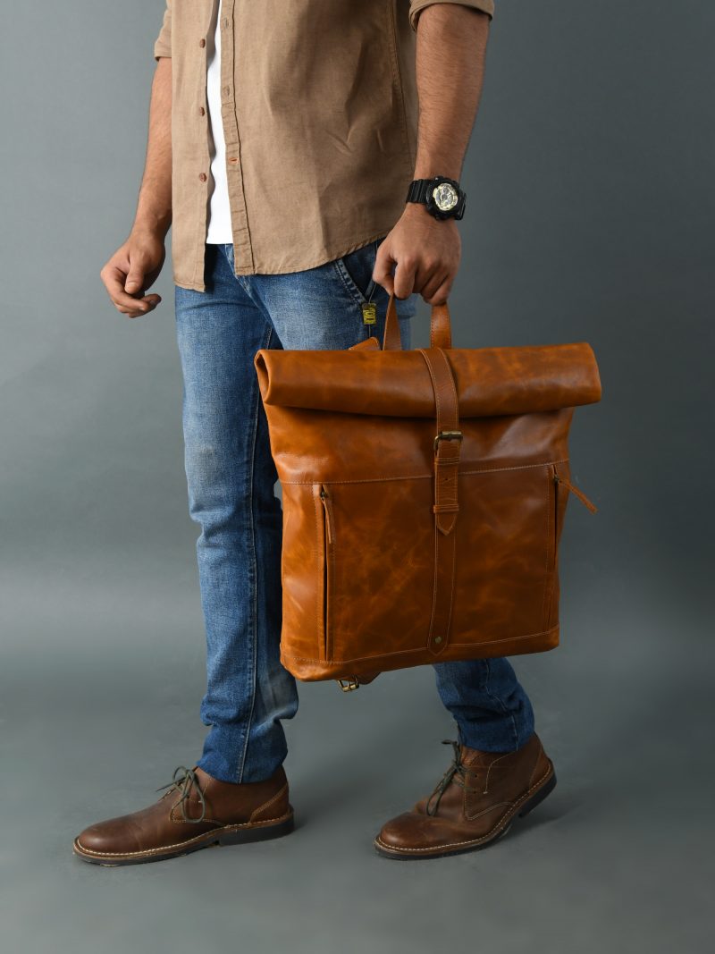 CraftShades-13*18 Inch buffalo leather backpack Unisex For Girls And Boys | 100 Genuine Leather - Image 8