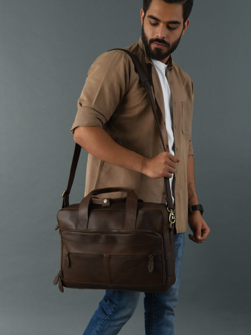 CraftShades buffalo leather Laptop bag - Image 5