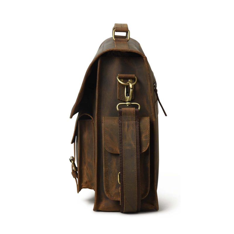 CraftShades- 16 Inch buffalo leather Messenger laptop bag| 100% Genuine Leather - Image 3