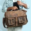 CraftShades- 16 Inch buffalo leather Messenger laptop bag| 100% Genuine Leather - Image 2
