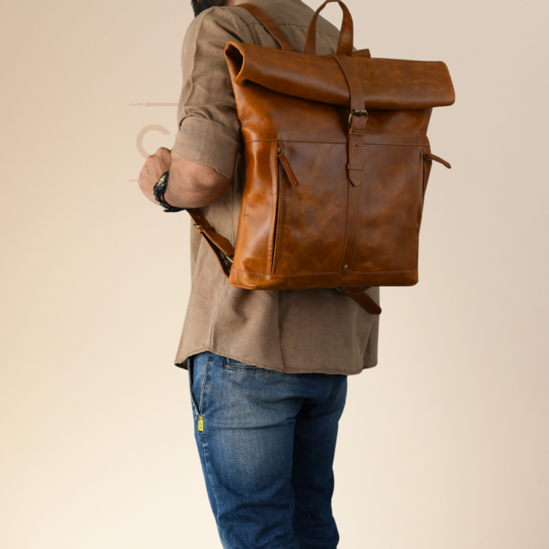CraftShades-13*18 Inch buffalo leather backpack Unisex For Girls And Boys | 100 Genuine Leather - Image 9