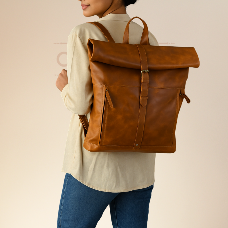 CraftShades-13*18 Inch buffalo leather backpack Unisex For Girls And Boys | 100 Genuine Leather - Image 2