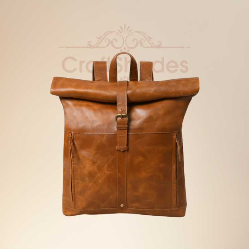 CraftShades-13*18 Inch buffalo leather backpack Unisex For Girls And Boys | 100 Genuine Leather - Image 10