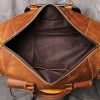 22 inch Buffalo Leather Duffle Bag with Shoes Compartment - Image 3