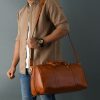 Craftshades Vintage Leather men’s Travel Duffle luggage Bag Brown - Image 2