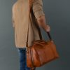 Craftshades Vintage Leather men’s Travel Duffle luggage Bag Brown - Image 3