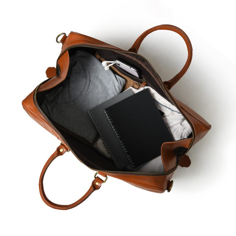 Craftshades Vintage Leather men’s Travel Duffle luggage Bag Brown - Image 5