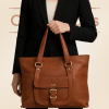 Craftshades – 13 inch Handcrafted Leather Women’s with pocket Tote Bag | 100% Genuine Leather - Image 2