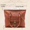 Craftshades – 13 inch Handcrafted Leather Women’s with pocket Tote Bag | 100% Genuine Leather - Image 3