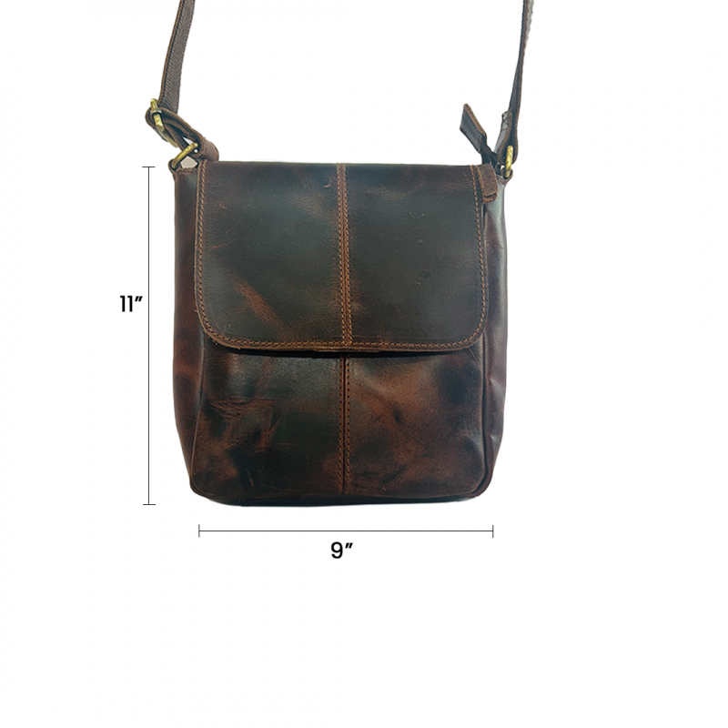 Craftshades -9 inches Brown Colour Buffalo Leather Sling Bag | 100% Genuine Leather - Image 3