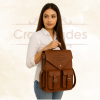 Craftshades – 11 x 15 x 3 Inch 4 Pockets Dark Brown Handcrafted Leather Backpack | 100% Genuine Leather - Image 4