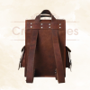 Craftshades – 11 x 15 x 3 Inch 4 Pockets Dark Brown Handcrafted Leather Backpack | 100% Genuine Leather - Image 6