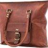 Craftshades – 13 inch Handcrafted Leather Women’s with pocket Tote Bag | 100% Genuine Leather - Image 4