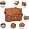 Craftshades – 11*15 Inch Single Pocket Double Strip Handcrafted Satchel goat Leather Bag | 100% Genuine Leather - Image 5