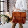 Craftshades – 11*15 Inch | Single Pocket Handcrafted Vintage Goat Leather Laptop Bag Leather Bag | 100% Genuine Leather - Image 4