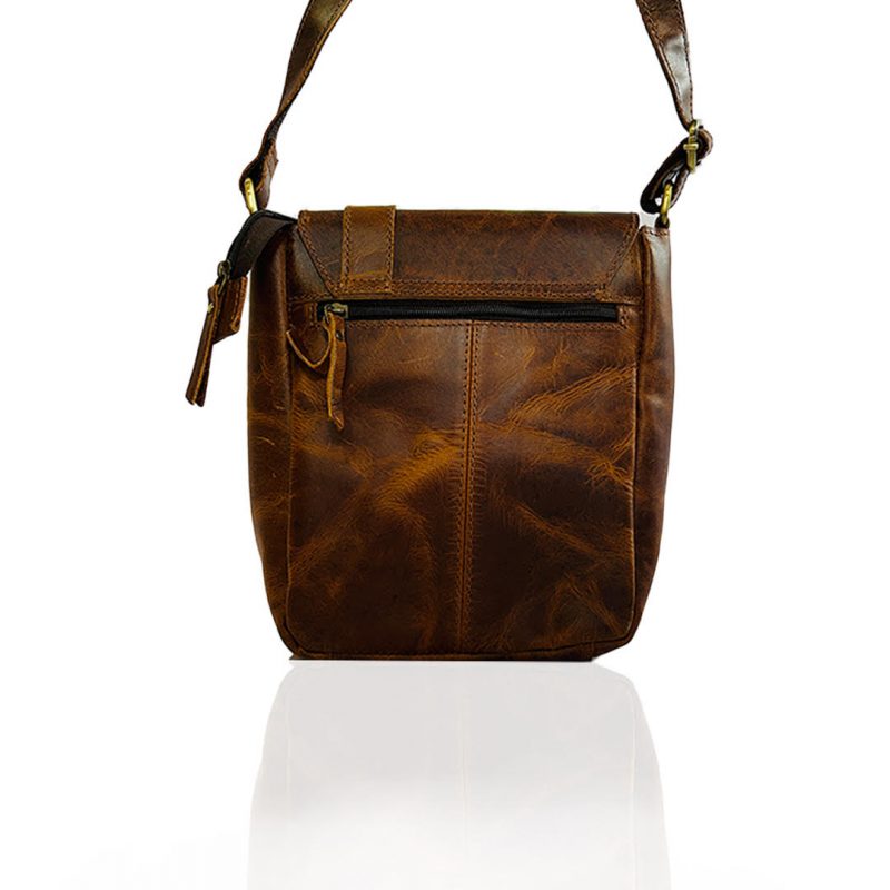 Craftshades – 9 Inch Buffalo dark brown Leather Sling Bag | 100% Genuine Leather - Image 2