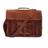 Craftshades –  13 Inch Single Pocket Double Strip Handcrafted Satchel Goat Leather Bag | 100% Genuine Leather - Image 3