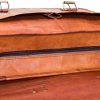 Craftshades – 15 Inch Double Strip Handcrafted Messenger Goat Leather Bag (Brown) | 100% Genuine Leather - Image 3