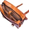 Craftshades – 15 Inch Double Strip Handcrafted Messenger Goat Leather Bag (Brown) | 100% Genuine Leather - Image 6
