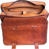 Craftshades – 15 Inch Double Strip Handcrafted Messenger Goat Leather Bag (Brown) | 100% Genuine Leather - Image 5