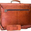 Craftshades – 15 Inch Double Strip Handcrafted Messenger Goat Leather Bag (Brown) | 100% Genuine Leather - Image 4