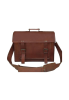 Craftshades – 11*15 Inch | Double Strip Handcrafted Messenger goat Leather Bag (Brown) | 100% Genuine Leather