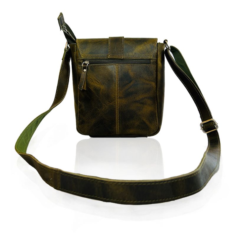 Craftshades -9 inches Green Colour Buffalo Leather Sling Bag | 100% Genuine Leather - Image 5