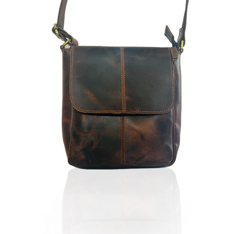 Craftshades -9 inches Brown Colour Buffalo Leather Sling Bag | 100% Genuine Leather