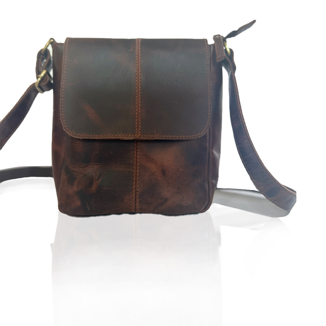 Craftshades -9 inches Brown Colour Buffalo Leather Sling Bag | 100% ...