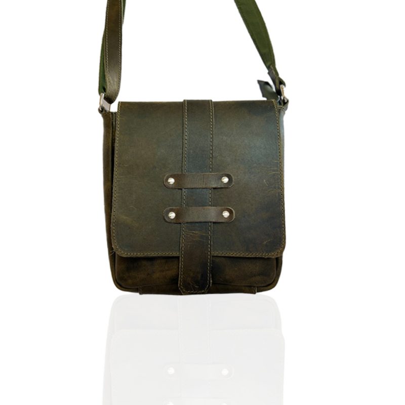 Craftshades -9 inches Green Colour Buffalo Leather Sling Bag | 100% Genuine Leather - Image 3