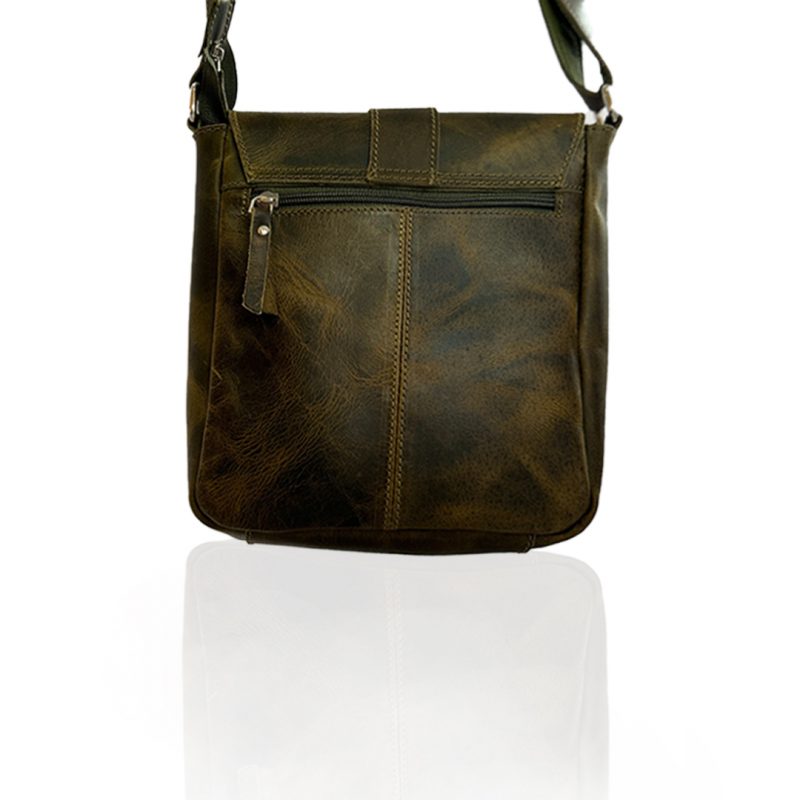 Craftshades -9 inches Green Colour Buffalo Leather Sling Bag | 100% Genuine Leather - Image 4