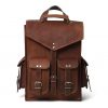 Craftshades – 10 x 13 Inch 4 Pockets Dark Brown Handcrafted Leather Backpack | 100% Genuine Leather