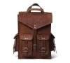 Craftshades – 10 x 13 Inch 4 Pockets Dark Brown Handcrafted Leather Backpack | 100% Genuine Leather