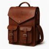 Craftshades – 11 x 15 x 3 Inch 4 Pockets Dark Brown Handcrafted Leather Backpack | 100% Genuine Leather