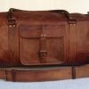 Craftshades - 20 Inch Handcrafted Curved Duffle Goat Leather Bag | 100 Genuine Leather - Image 2