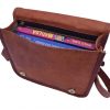 Craftshades - 9*11 inches Full Flap Handcrafted Goat Leather Messenger Bag | 100% Genuine Leather - Image 3