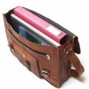 Craftshades – 13 Inch Single Pocket Double Strip Handcrafted Satchel Goat Leather Bag | 100% Genuine Leather - Image 2
