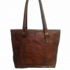 Craftshades – 16 inch Handcrafted Leather Women’s with pocket Tote Bag | 100% Genuine Leather - Image 3