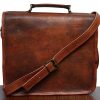 Craftshades – 13 Inch Single Pocket Double Strip Handcrafted Satchel Goat Leather Bag | 100% Genuine Leather - Image 5