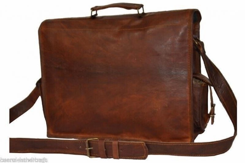 Craftshades – 11*15 Inch Handcrafted Briefcase Goat Leather Bag | 100% Genuine Leather - Image 3