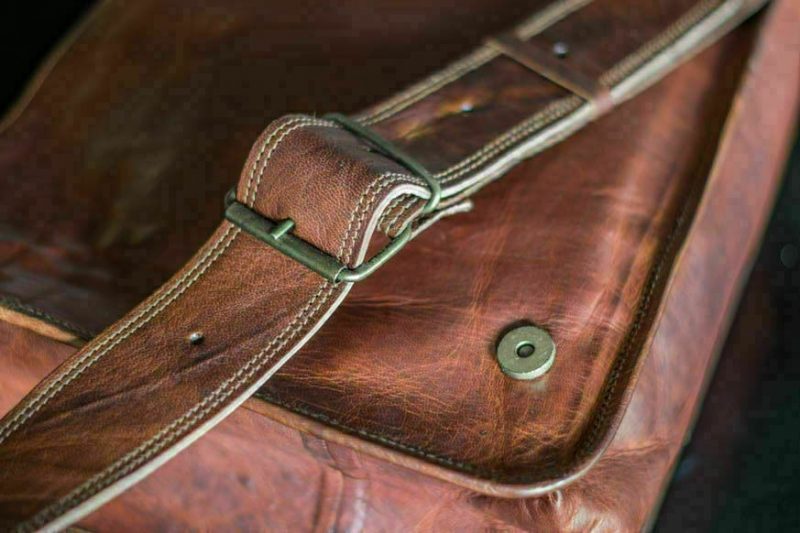 13 Inches Luxury Style Genuine Leather Cross Body Shoulder Bag Handmade Bag - Image 2