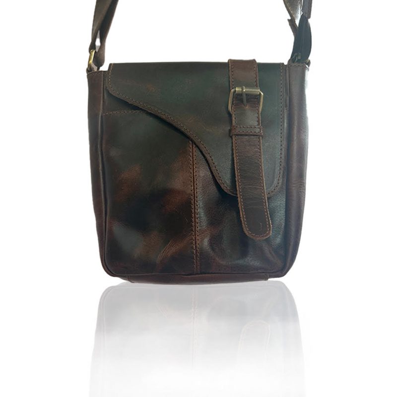 Craftshades – 9 Inch Buffalo dark brown Leather Sling Bag | 100% Genuine Leather